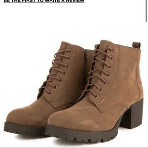 New Brown Lace Up Booties Boots